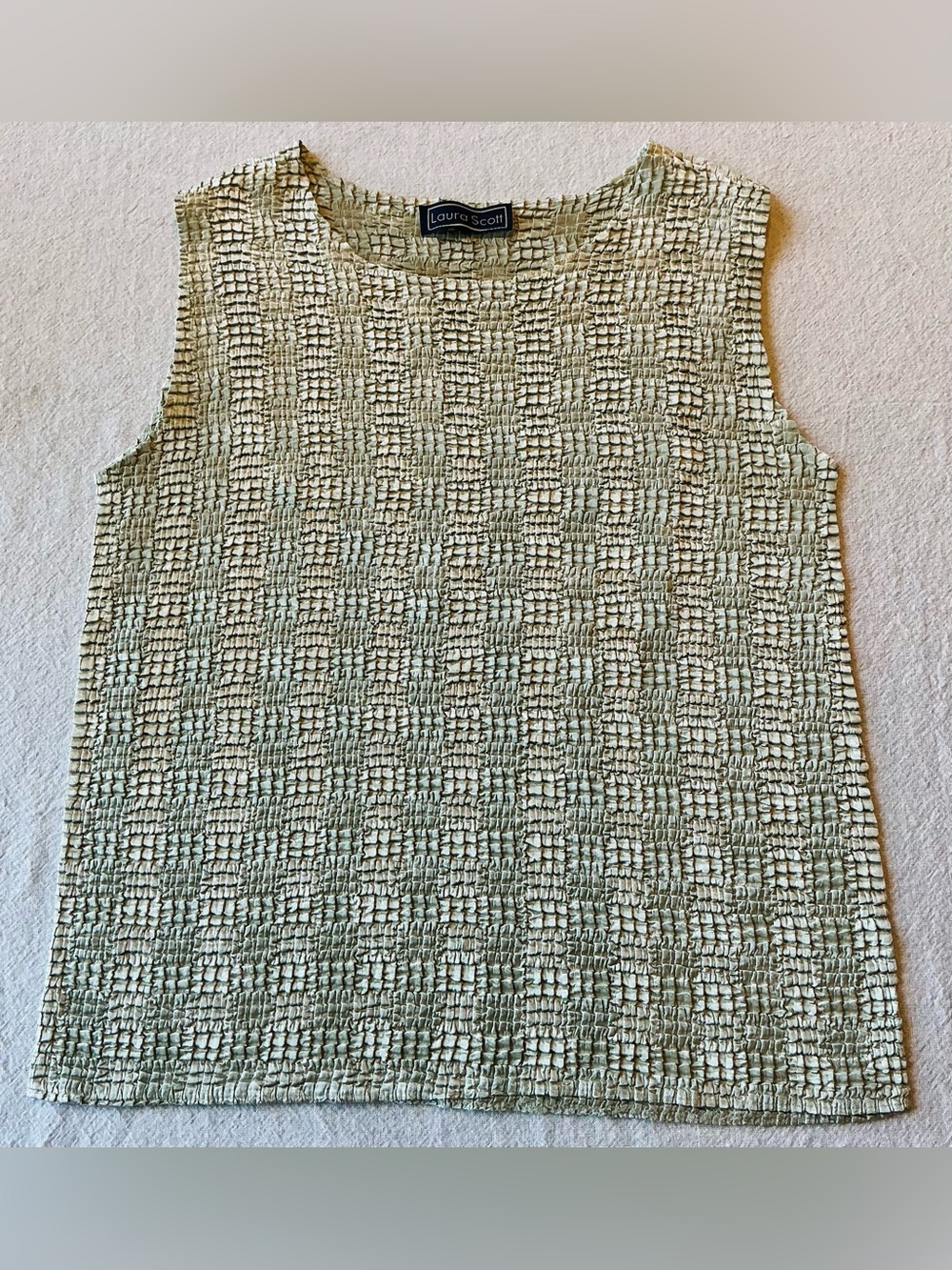 Indie Vintage Textured Sleeveless Top